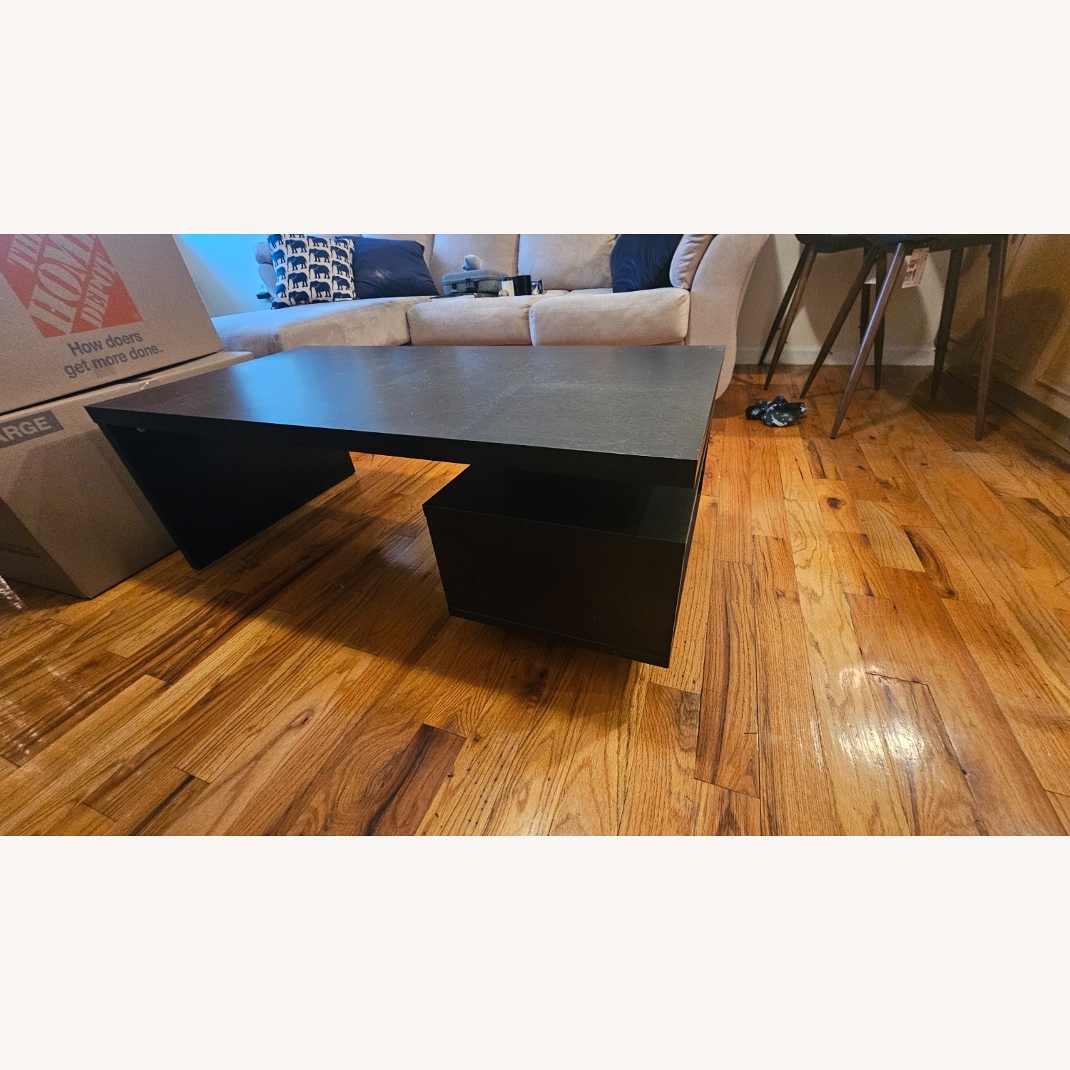 Black Coffee Table with Storage Area - image-3