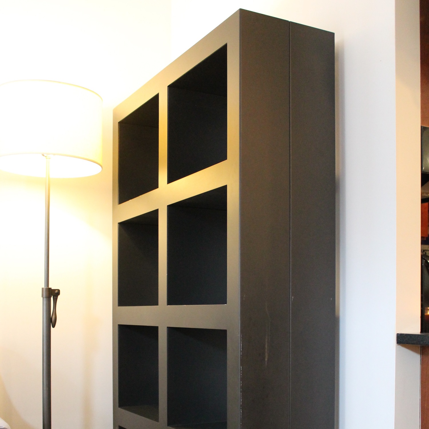 Crate & Barrel Shadow Box Tower Metal Bookcase - image-3