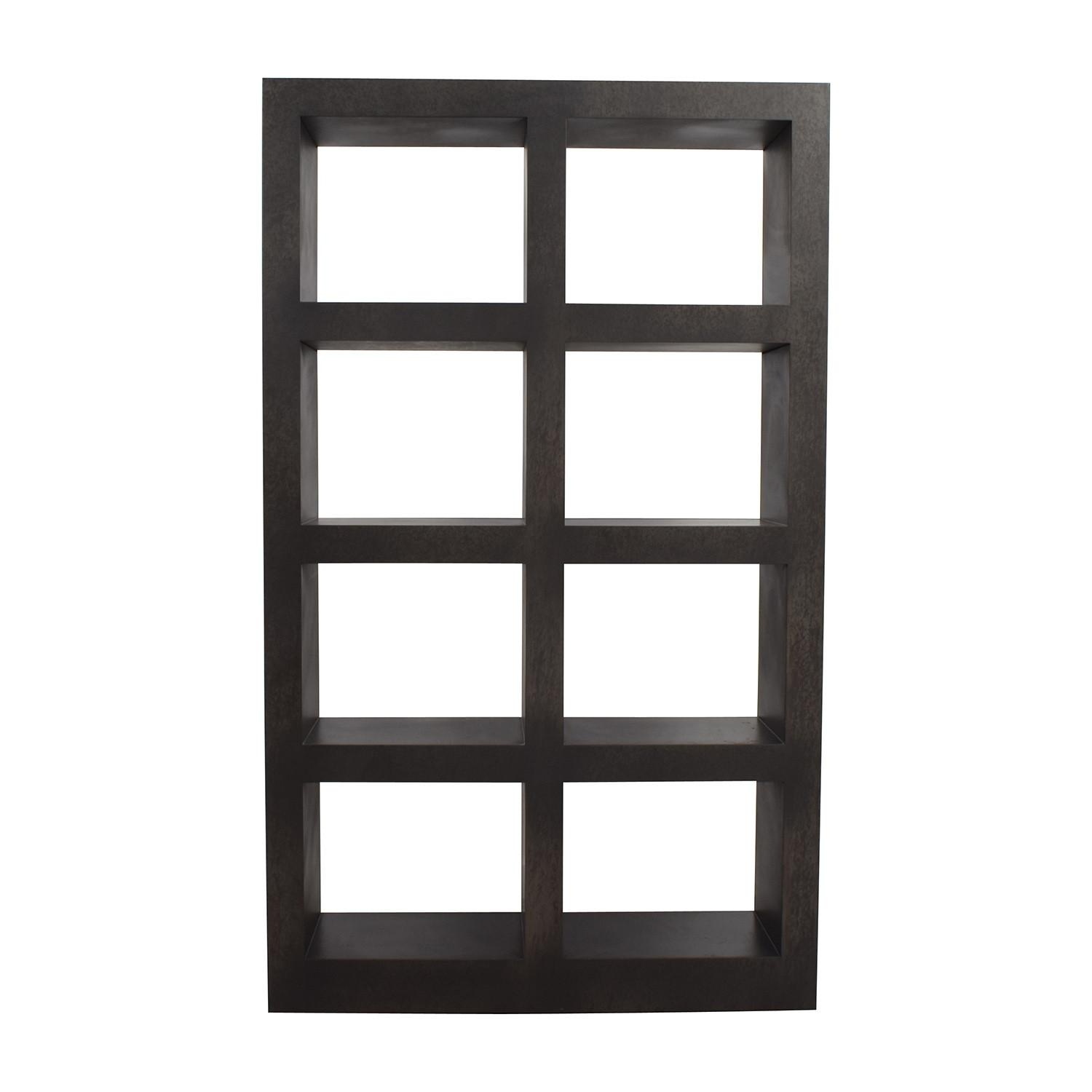 Crate & Barrel Shadow Box Tower Metal Bookcase - image-0