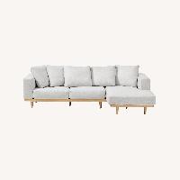 West Elm Newport Chaise White Performance Coastal Linen