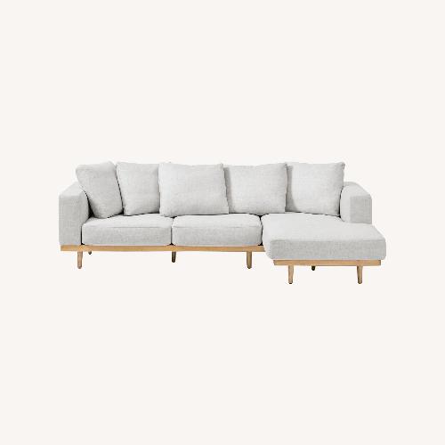 Used West Elm Newport Chaise White Performance Coastal Linen for sale on AptDeco