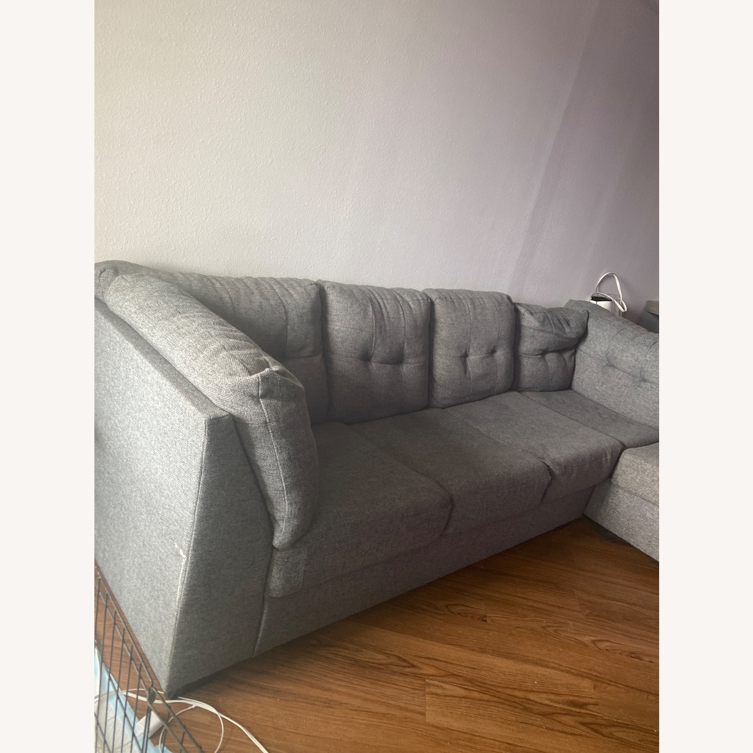 Dark Grey Fabric Sectional - image-2