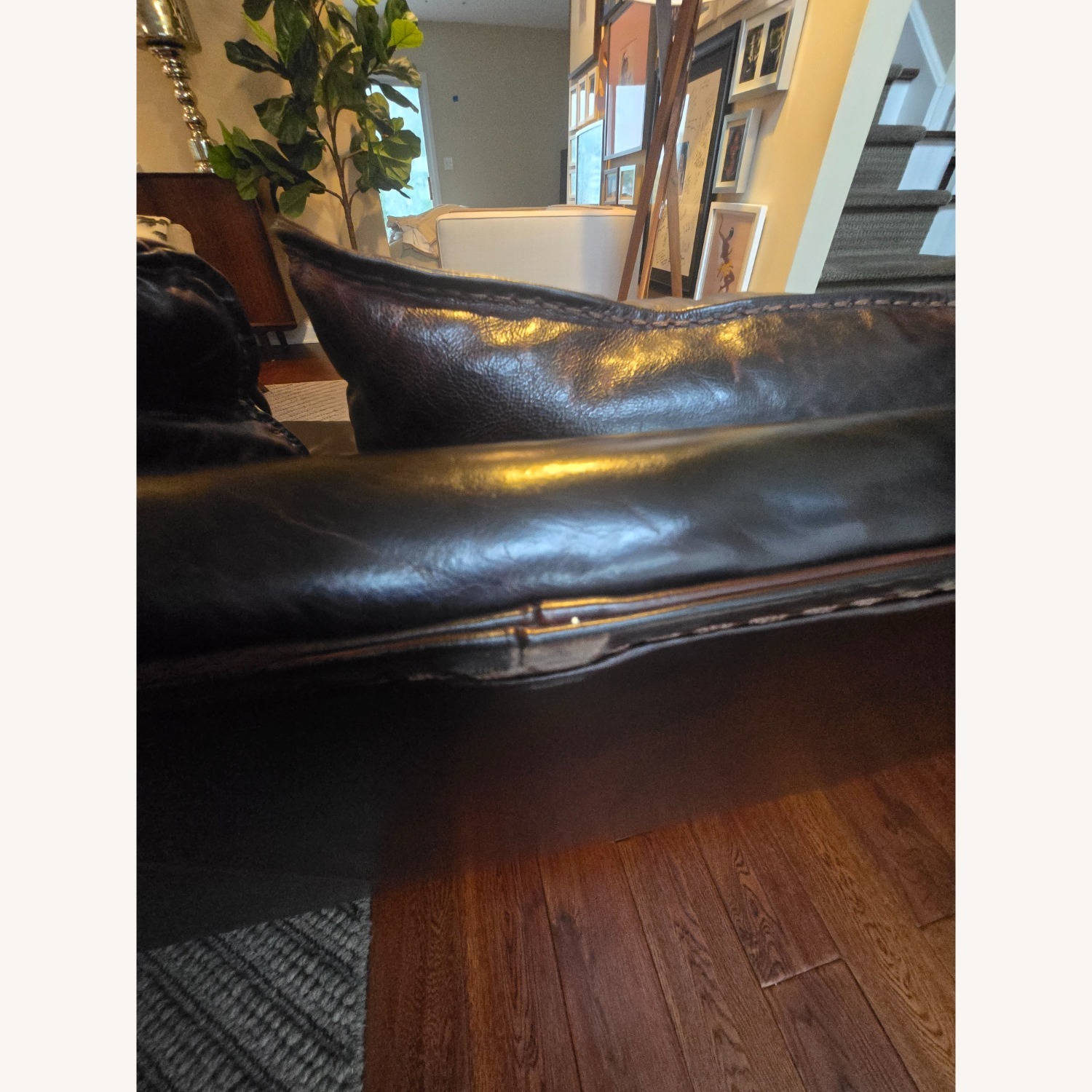 Room & Board Coffee Brown Leather Sofa - image-9