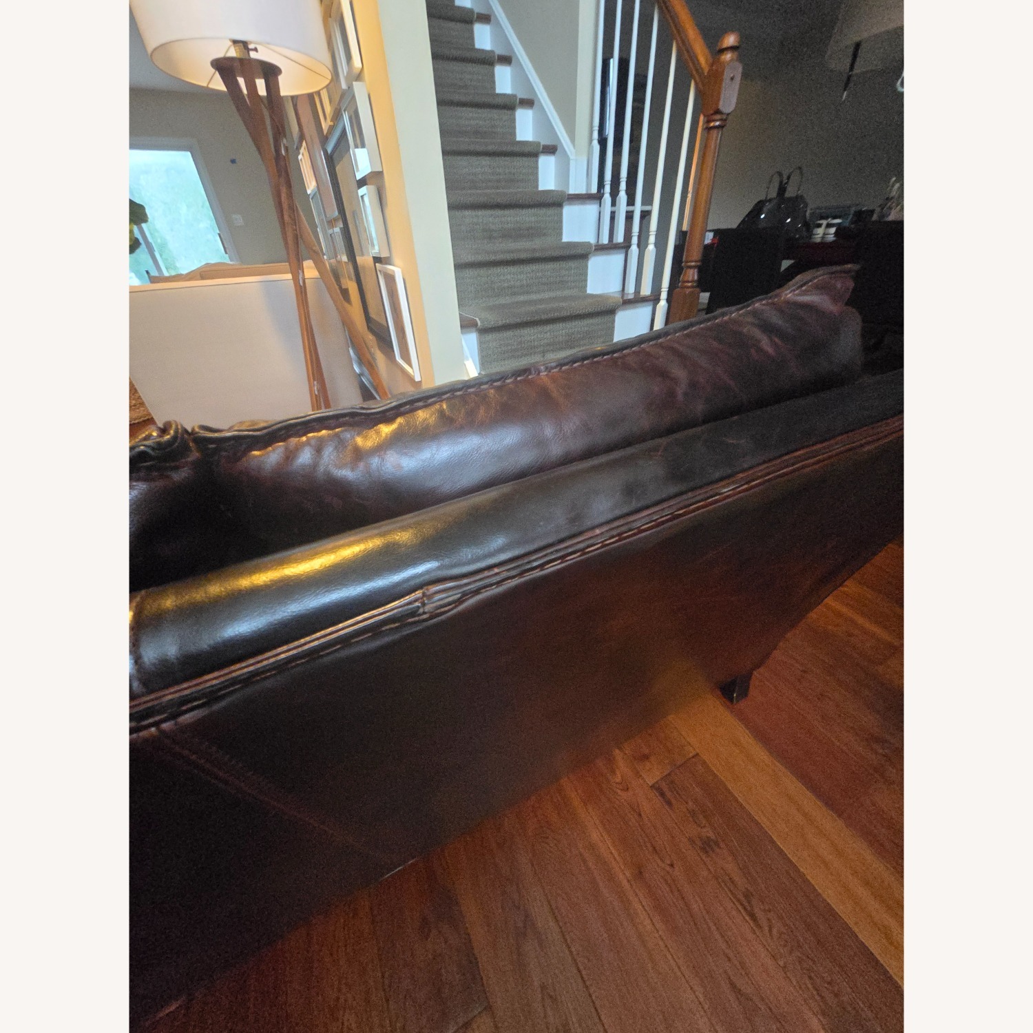 Room & Board Coffee Brown Leather Sofa - image-7