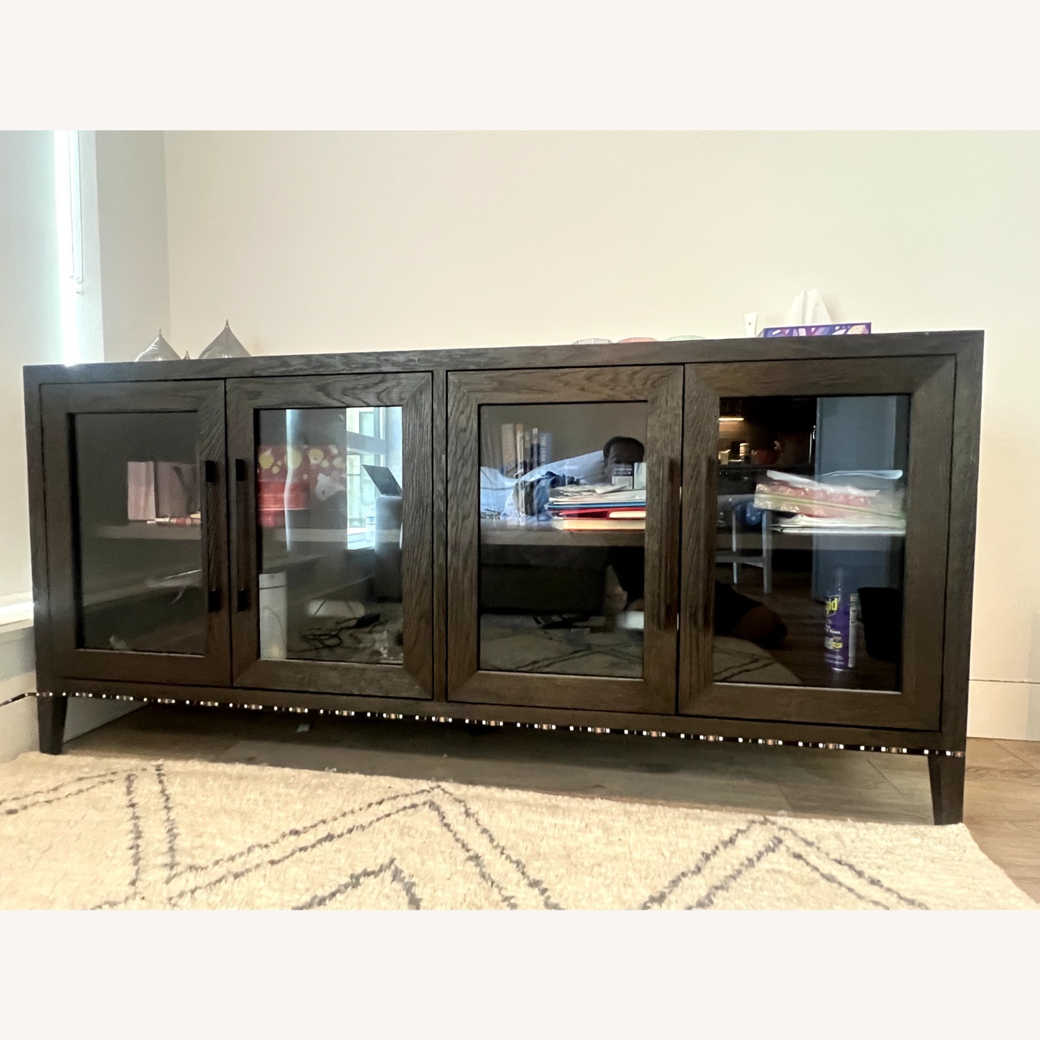 Restoration Hardware French Contemporary Glass 4-Door Sideboard - image-2