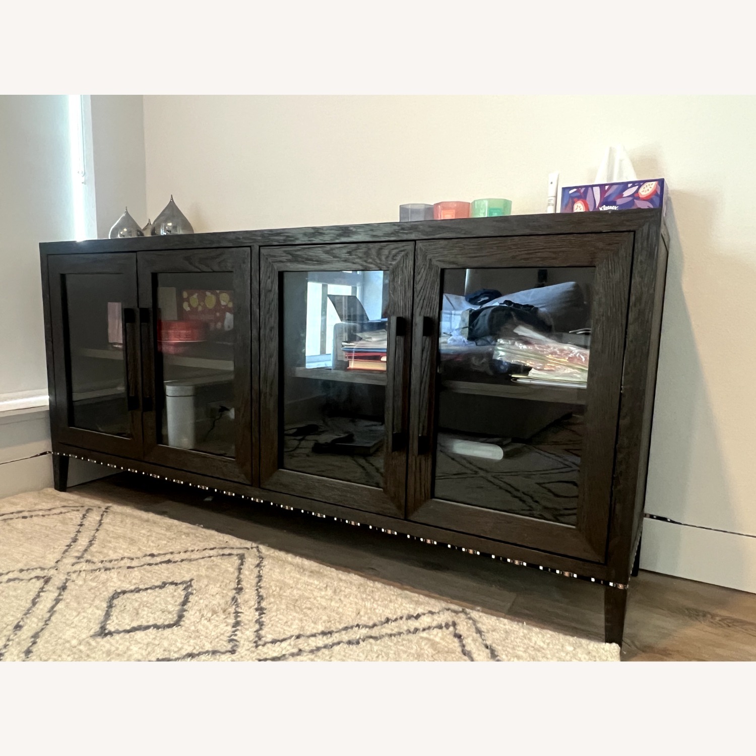 Restoration Hardware French Contemporary Glass 4-Door Sideboard - image-1