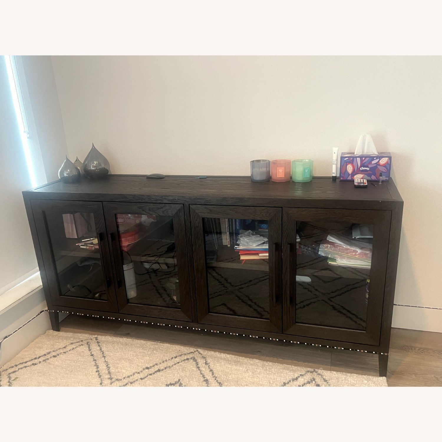 Restoration Hardware French Contemporary Glass 4-Door Sideboard - image-3