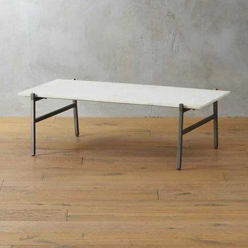 Used West Elm Marble Top Coffee Table with Steel Frame for sale on AptDeco