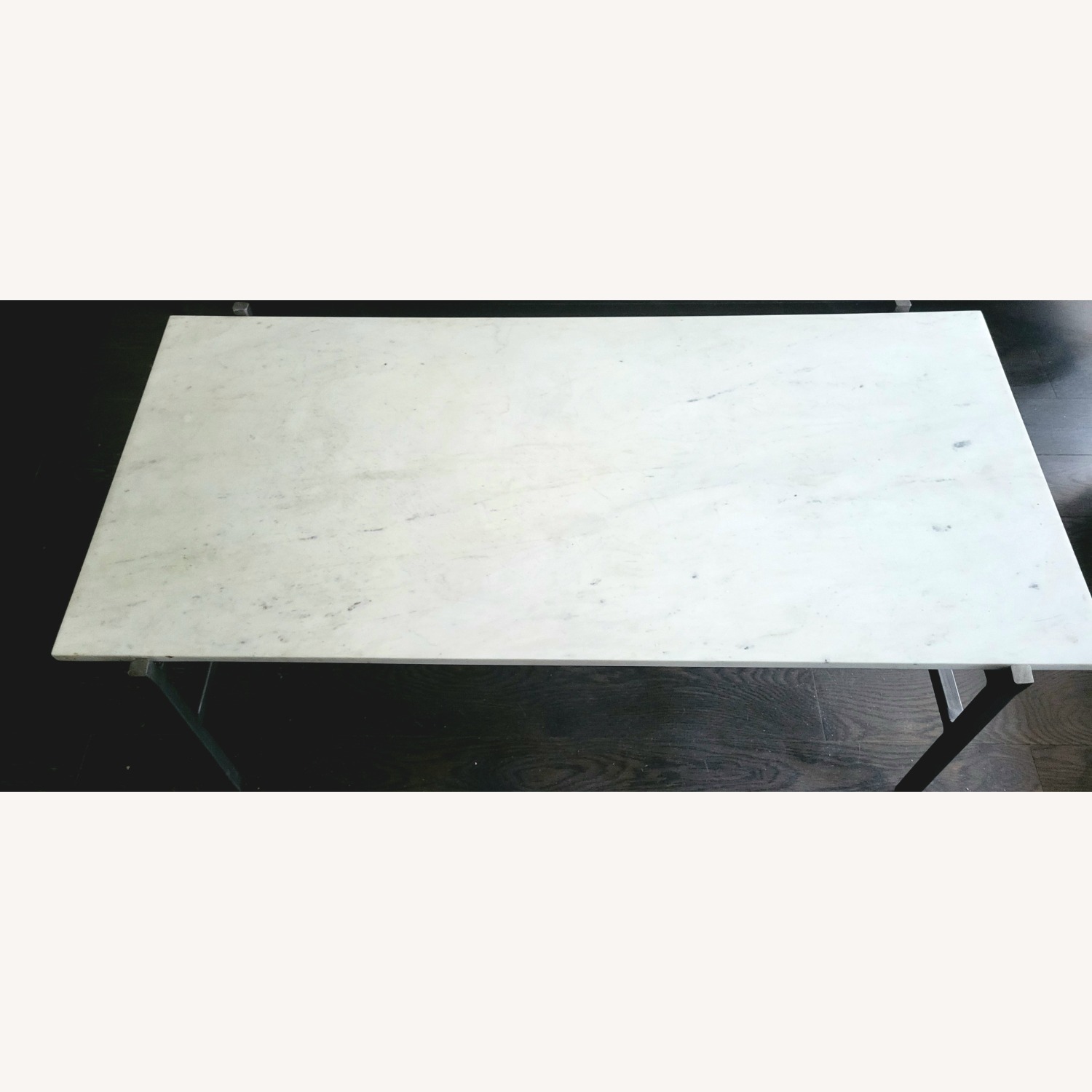 West Elm Marble Top Coffee Table with Steel Frame - image-2
