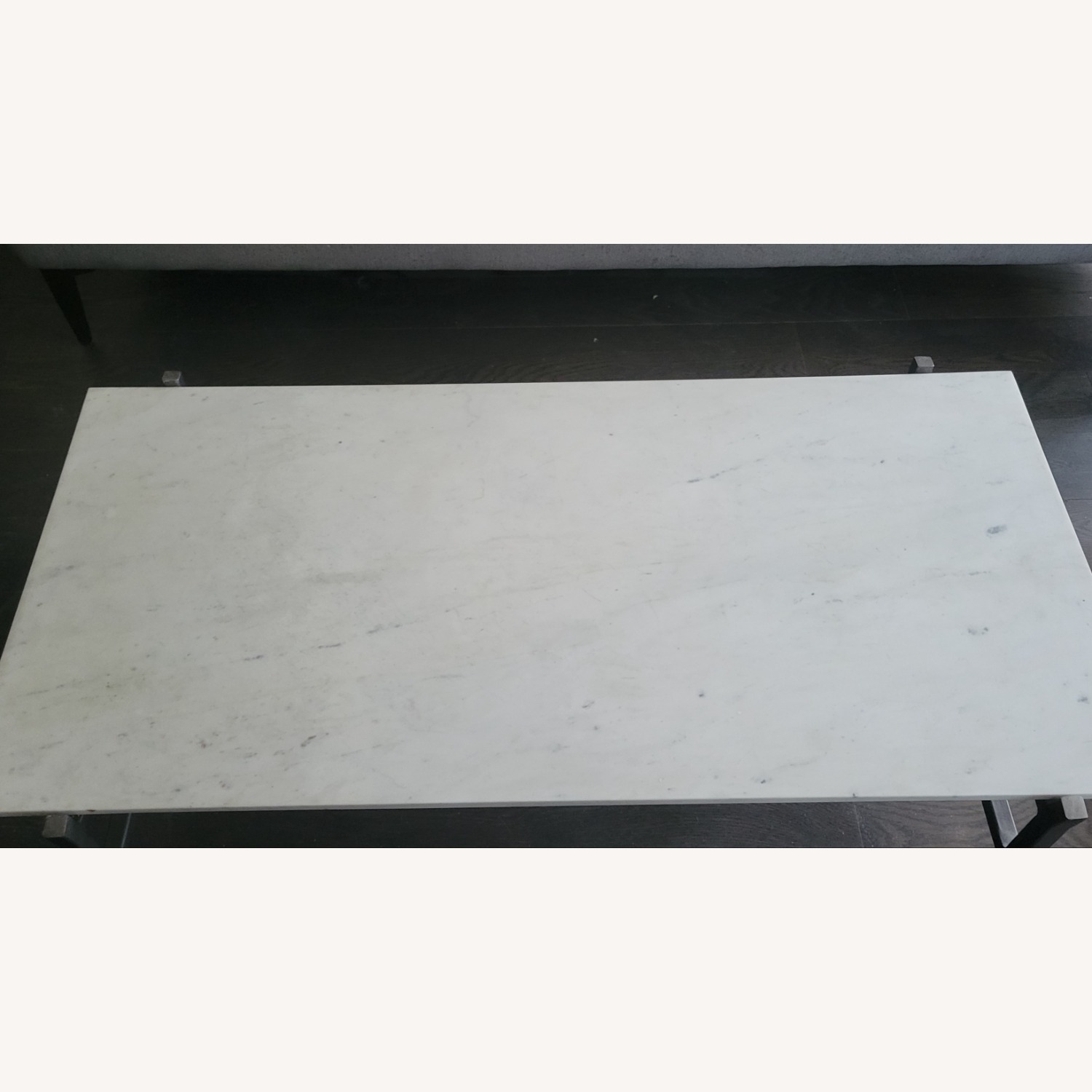 West Elm Marble Top Coffee Table with Steel Frame - image-3