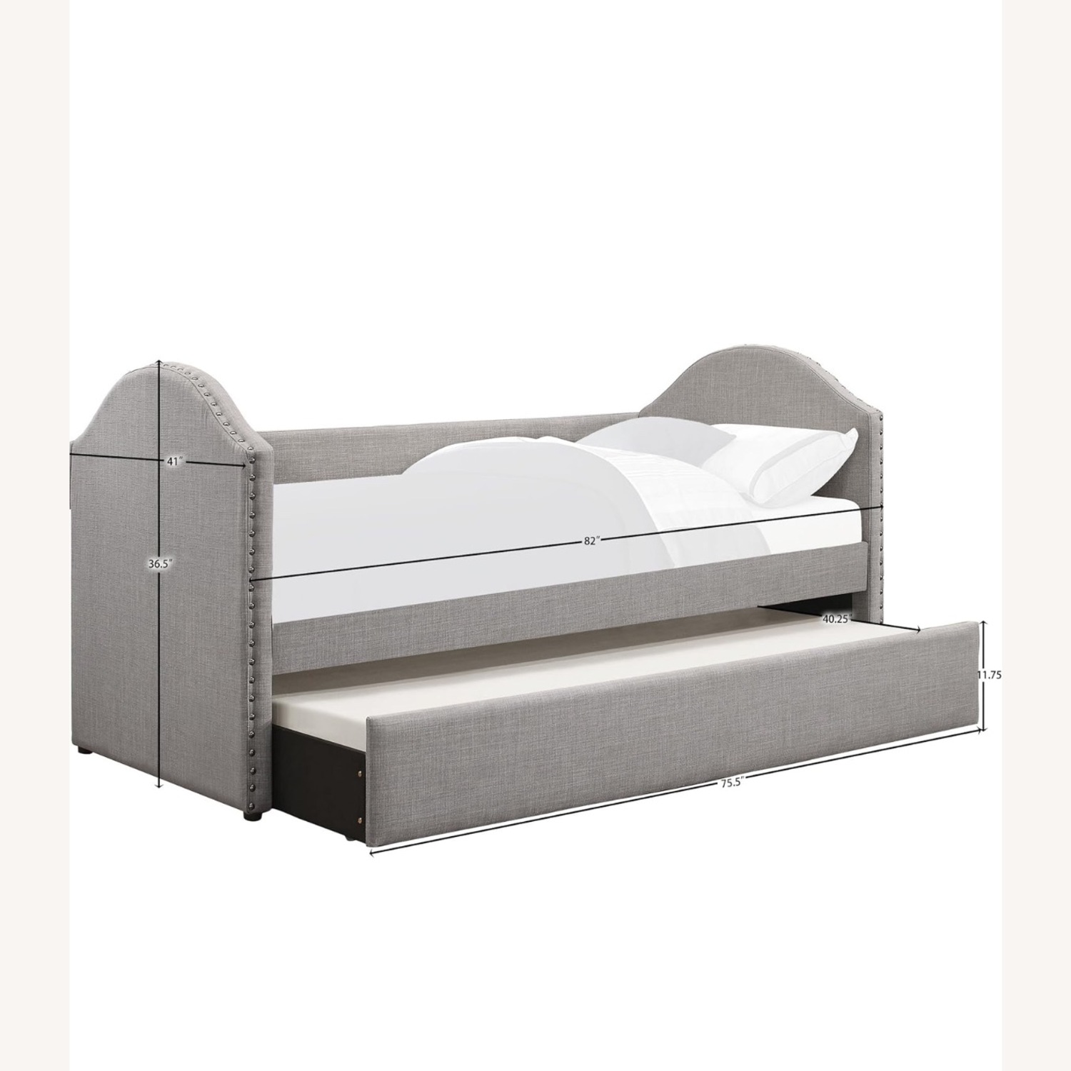 Walmart Daybed with Trundle in Gray - image-3