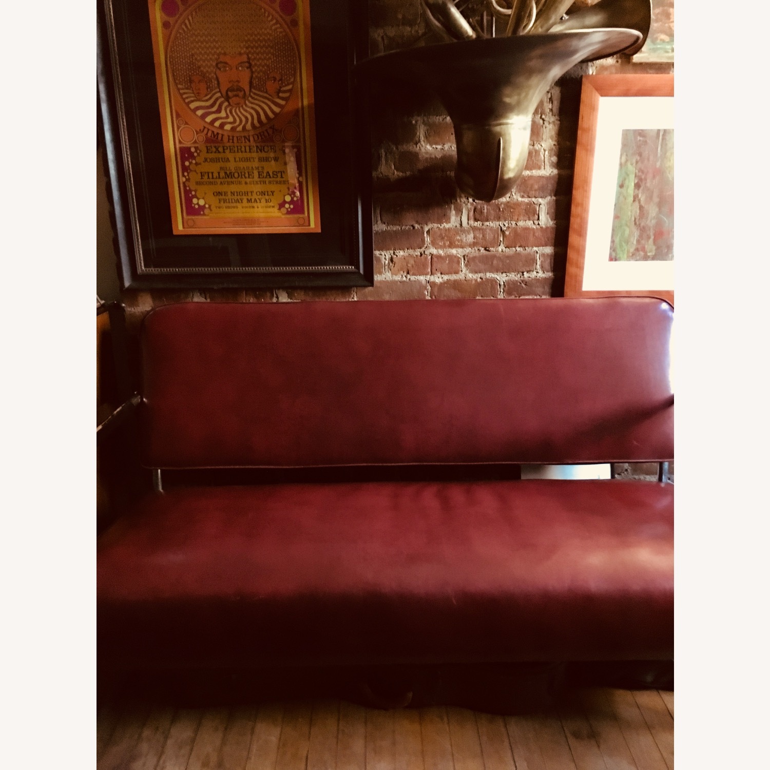 Industrial Deco Chrome Vinyl Bench - image-2