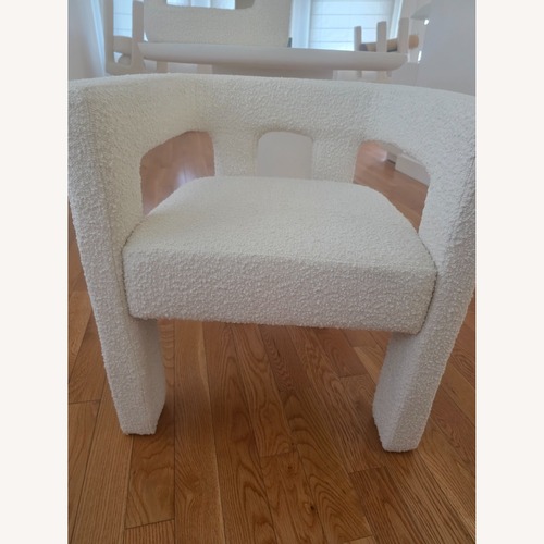 Used CB2 Stature Ivory Boucle Dining Chairs  for sale on AptDeco