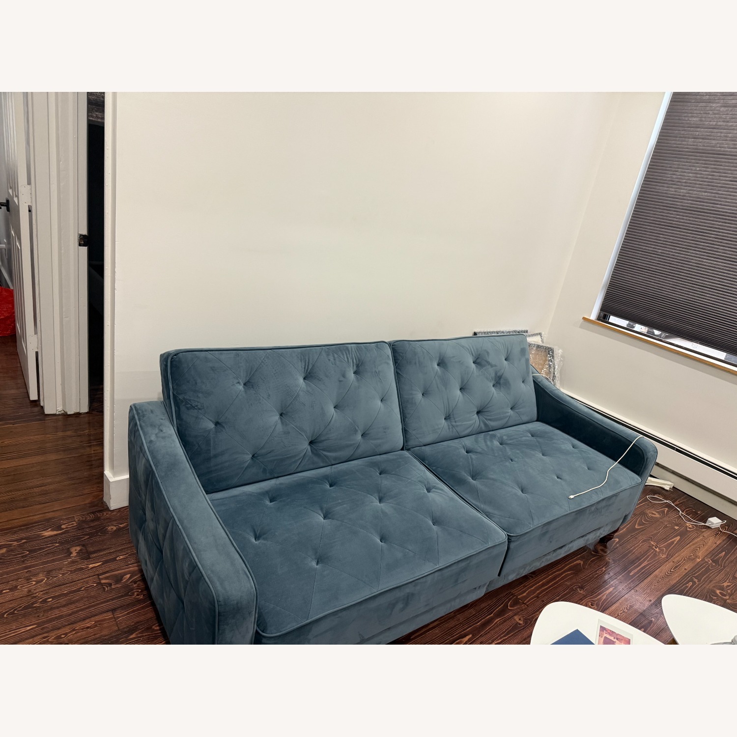 Wayfair Novogratz 81.5" Convertible Sofa Velvet Blue - image-3