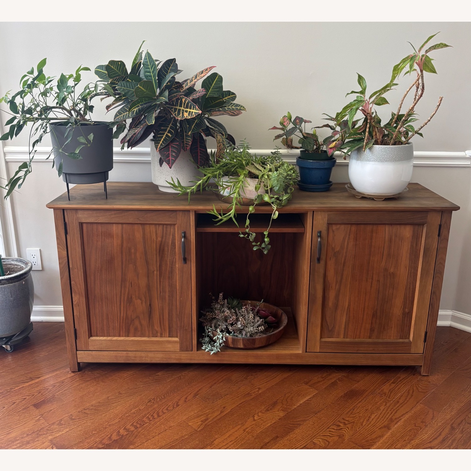 Crate & Barrel Ainsworth Walnut Storage Media Console - image-1
