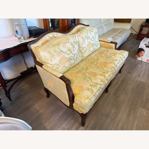Used Collector's Mix Silk Loveseat by Hickory Chair for sale on AptDeco