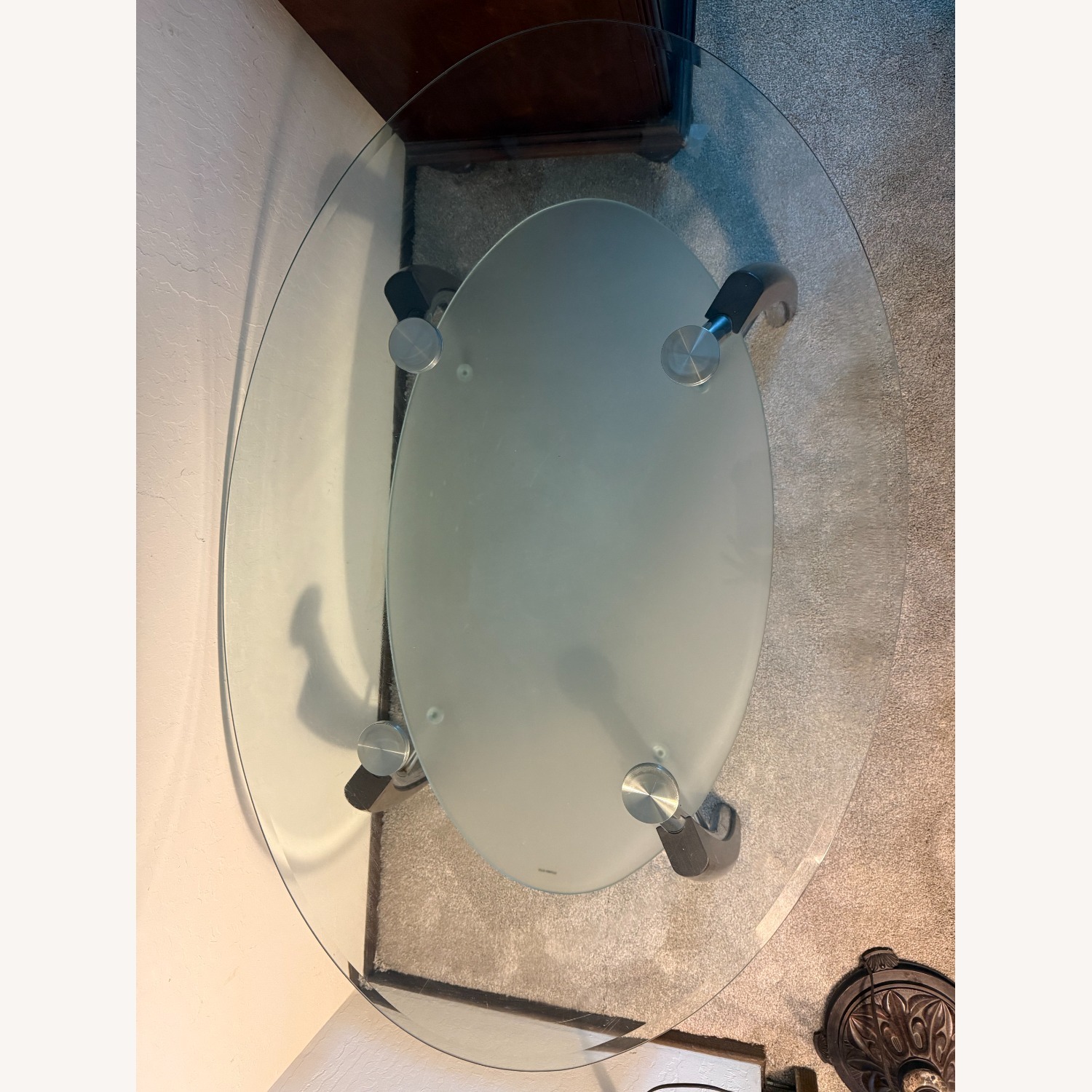 Glass Coffee Table with Wooden & Steel Legs - image-2