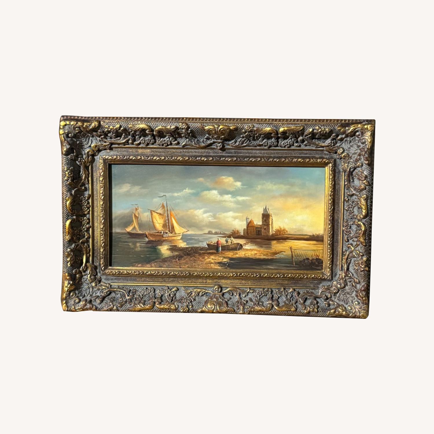 Vintage Framed Oil Painting - image-0