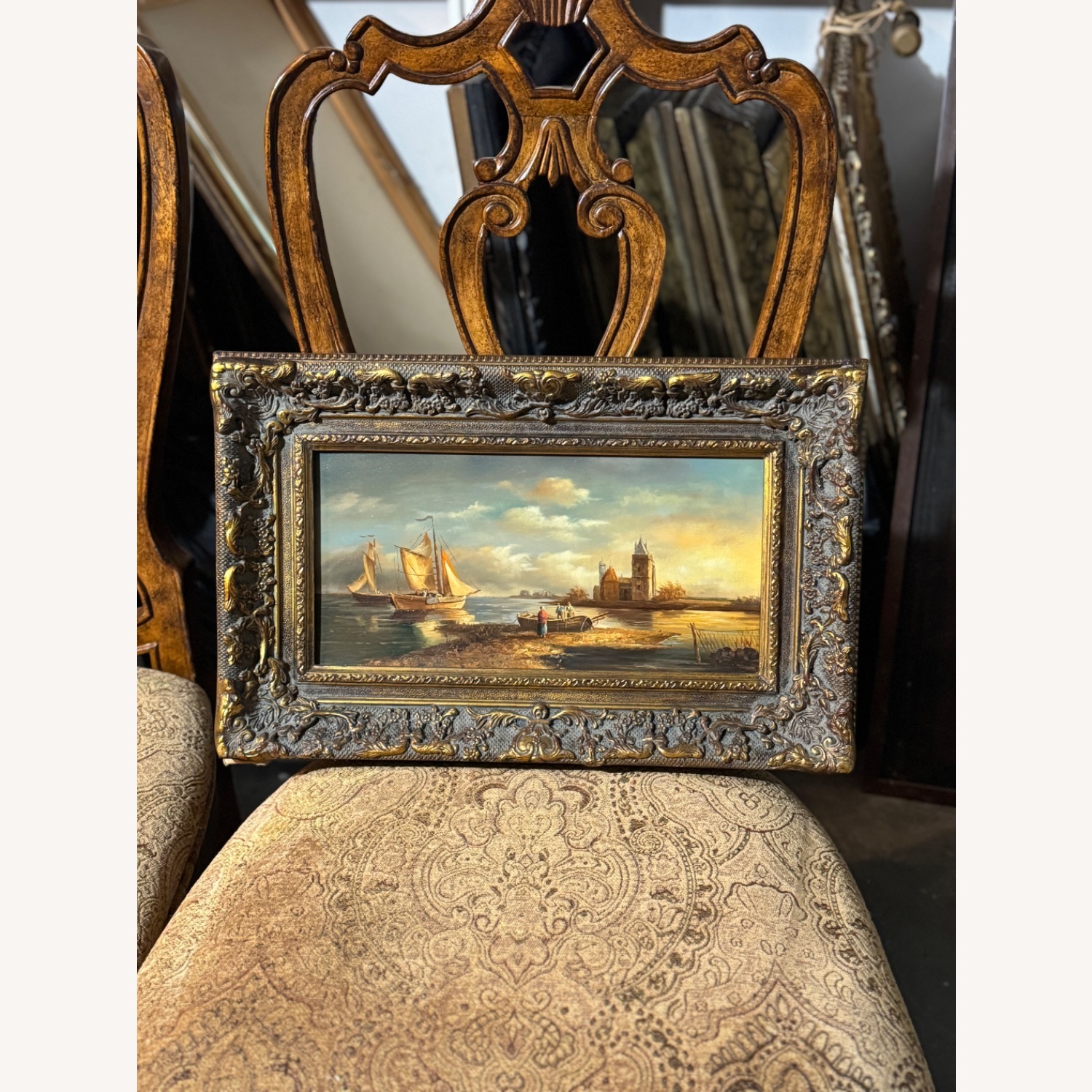 Vintage Framed Oil Painting - image-1