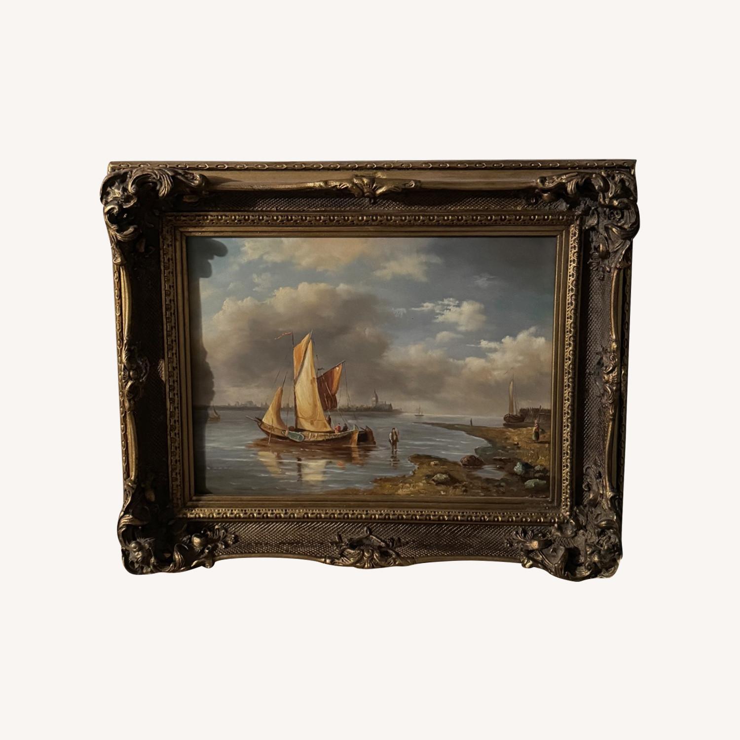 Vintage Framed Oil Painting - image-0