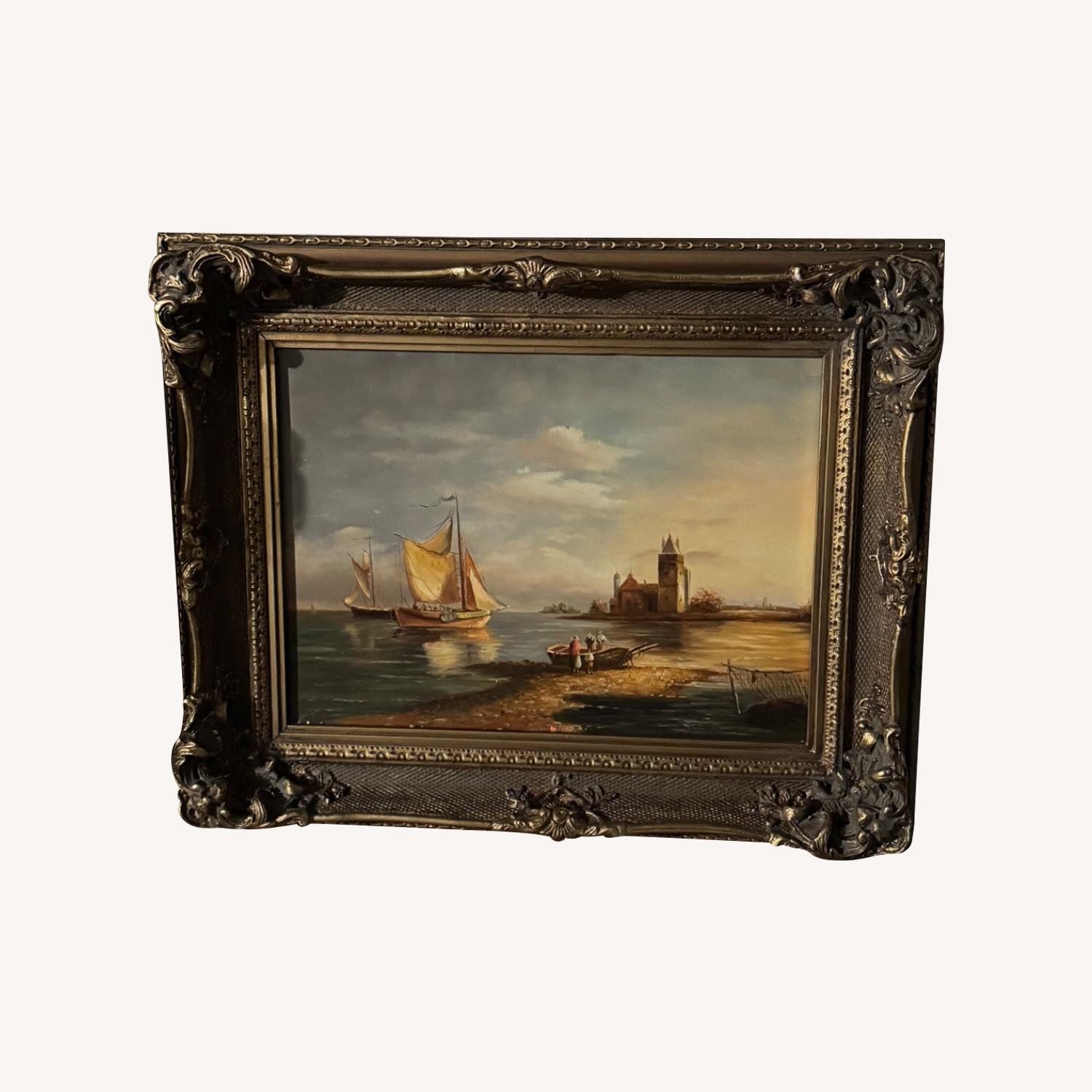 Vintage Framed Oil Painting - image-0