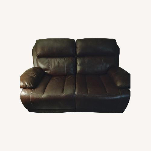 Used Recliner Brown Faux Leather Sofa  for sale on AptDeco