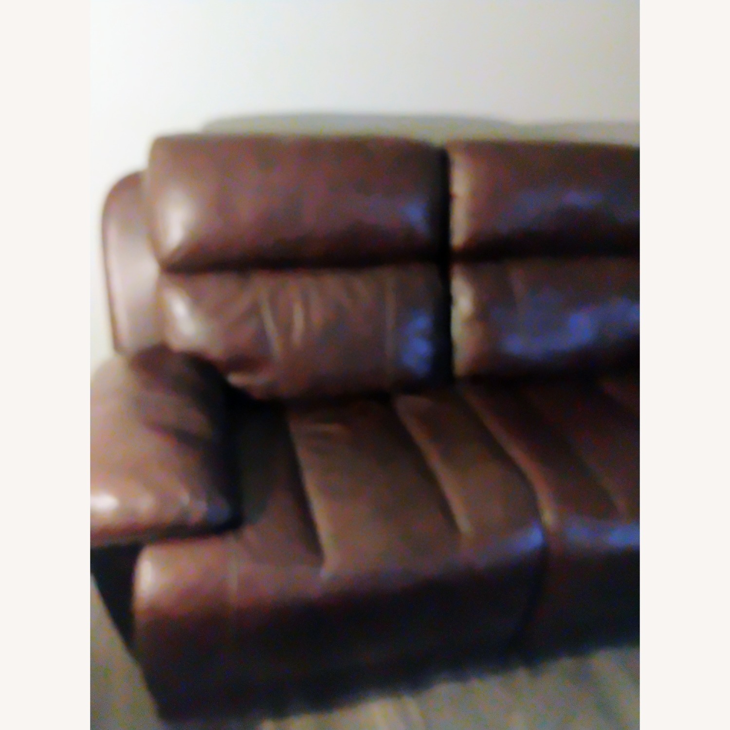 Recliner Brown Faux Leather Sofa  - image-3