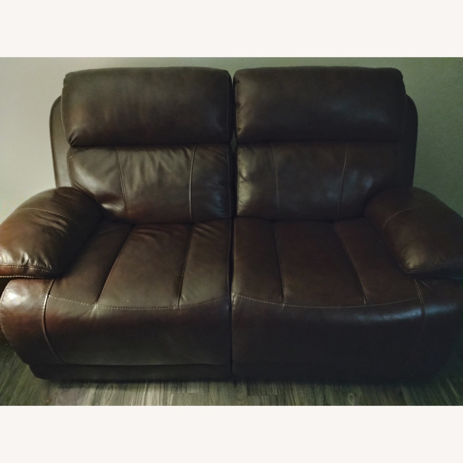 Recliner Brown Faux Leather Sofa  - image-1