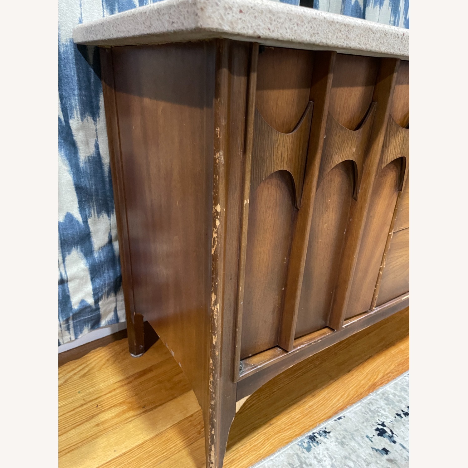Mid Century Modern Wood Console with Granite Top - image-4