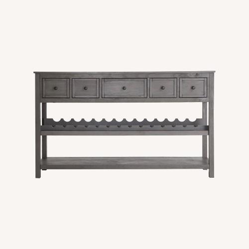 Used Gray Wine Console, Storage for 14 Bottles for sale on AptDeco