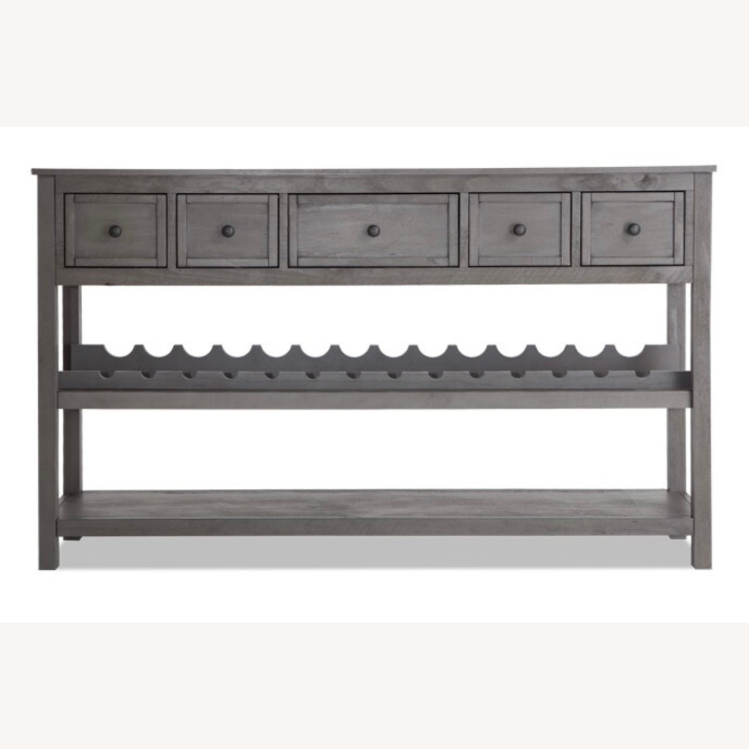 Gray Wine Console, Storage for 14 Bottles - image-2