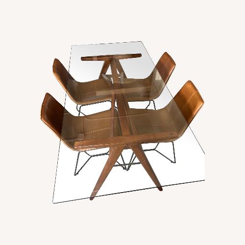 Used Jensen Dining Table/4 Slope Leather Dining Chairs  for sale on AptDeco