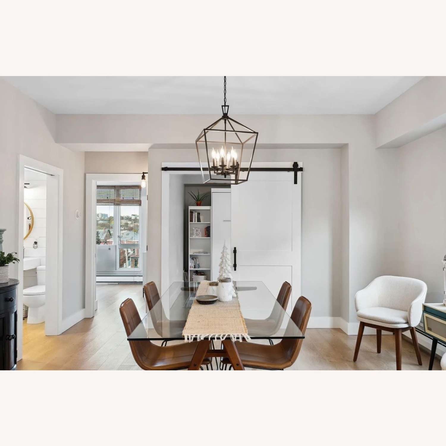 Jensen Dining Table/4 Slope Leather Dining Chairs  - image-2