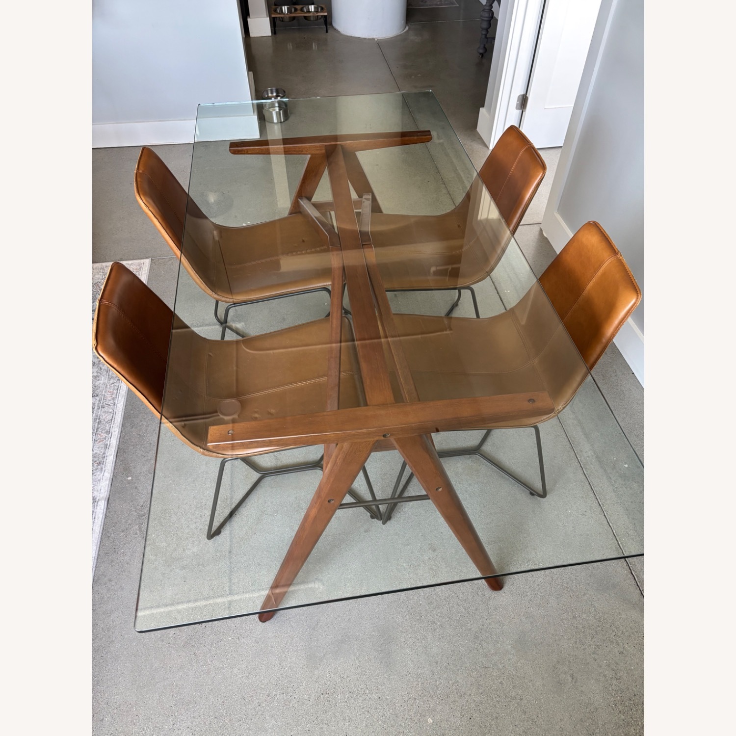 Jensen Dining Table/4 Slope Leather Dining Chairs  - image-4