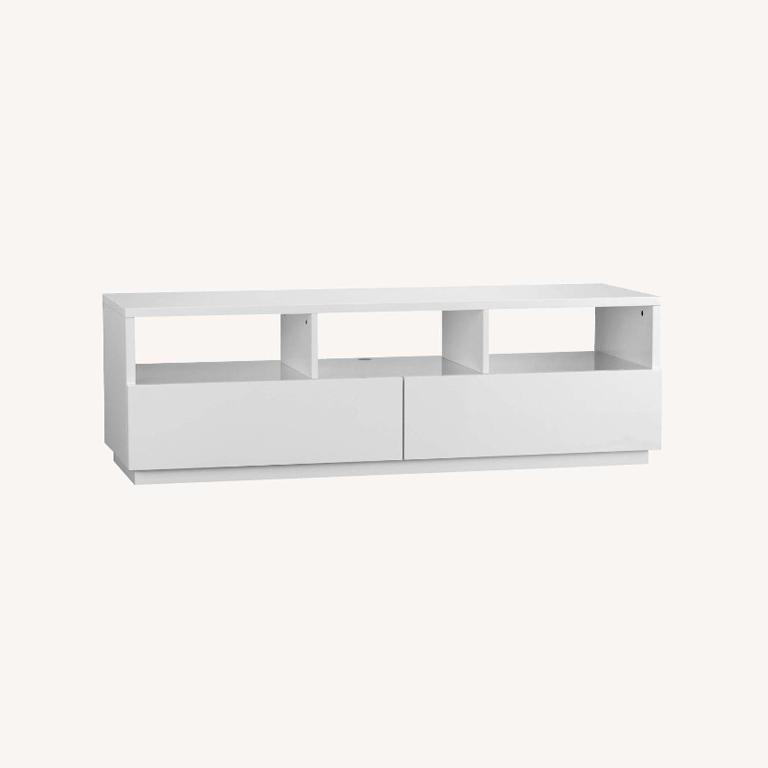 CB2 Chill 60" White High-Gloss Media Console - image-0