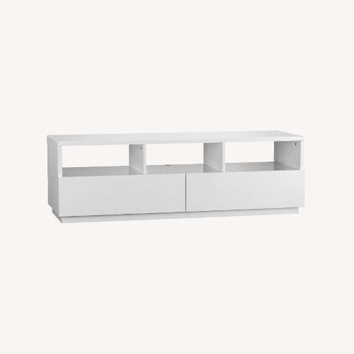 Used CB2 Chill 60" White High-Gloss Media Console for sale on AptDeco