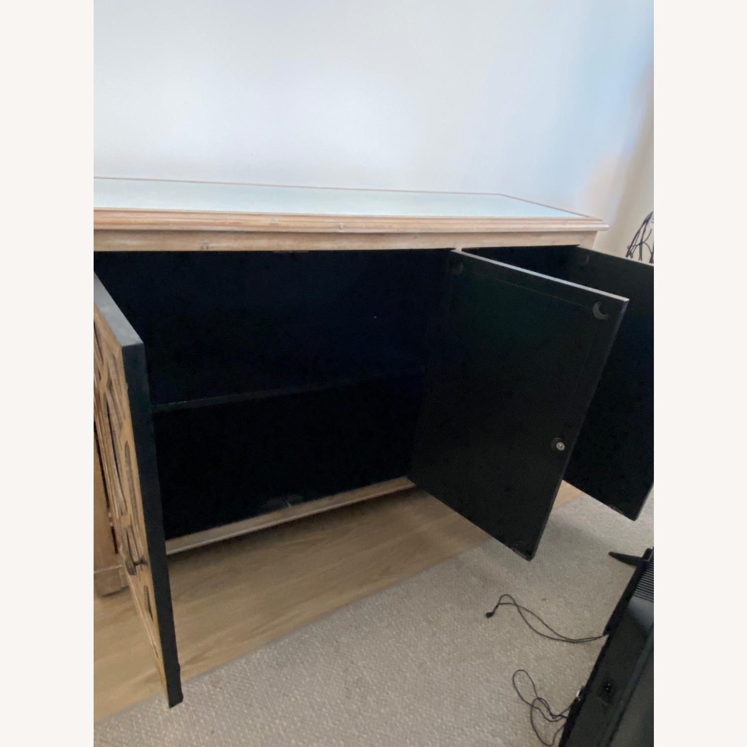 Wood Mirrored Credenza Cabinet - image-11