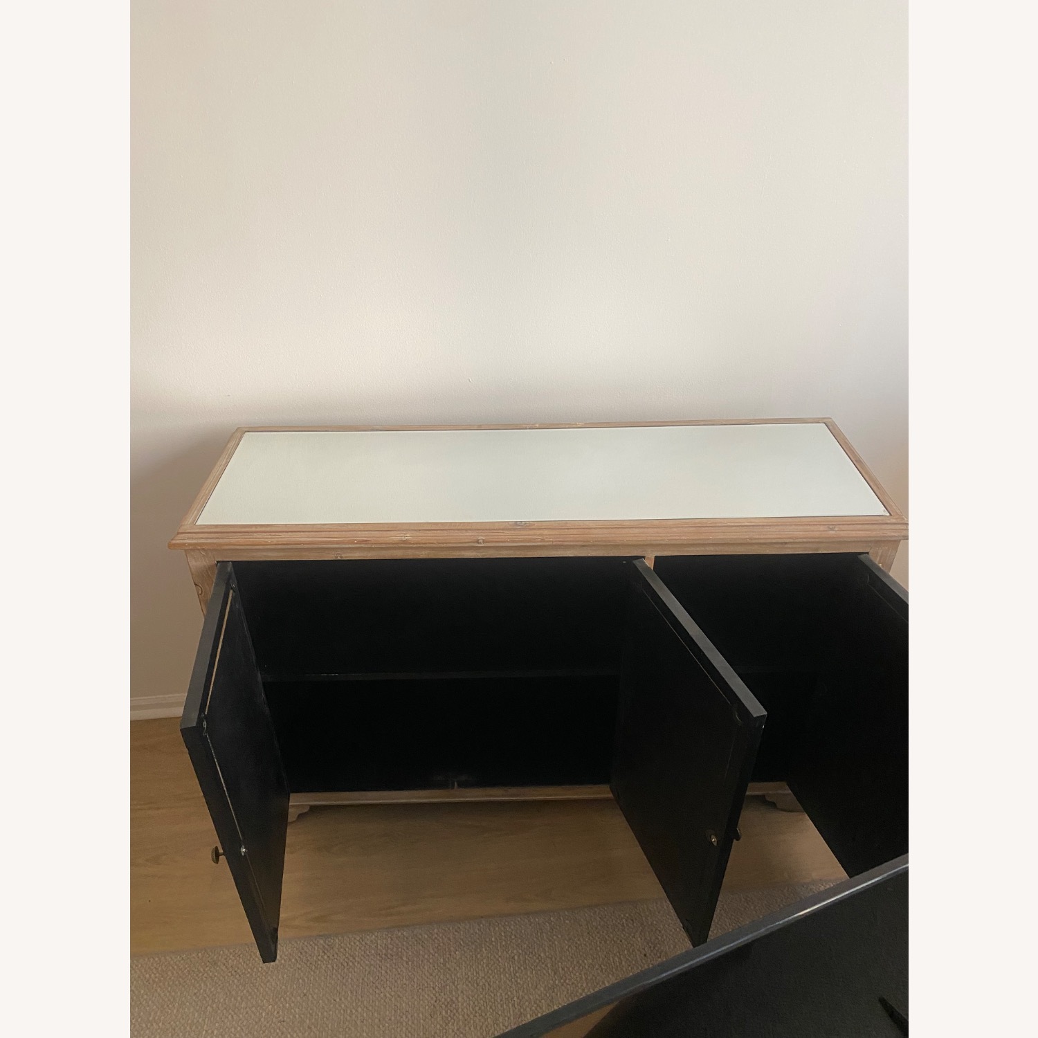 Wood Mirrored Credenza Cabinet - image-10
