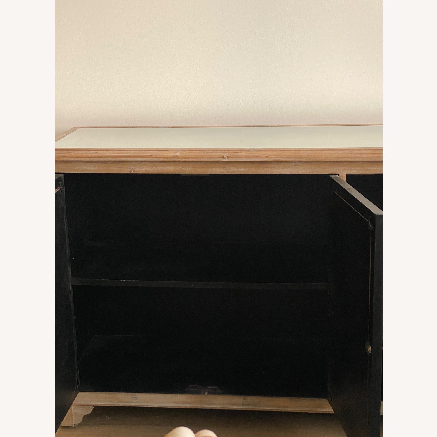Wood Mirrored Credenza Cabinet - image-7