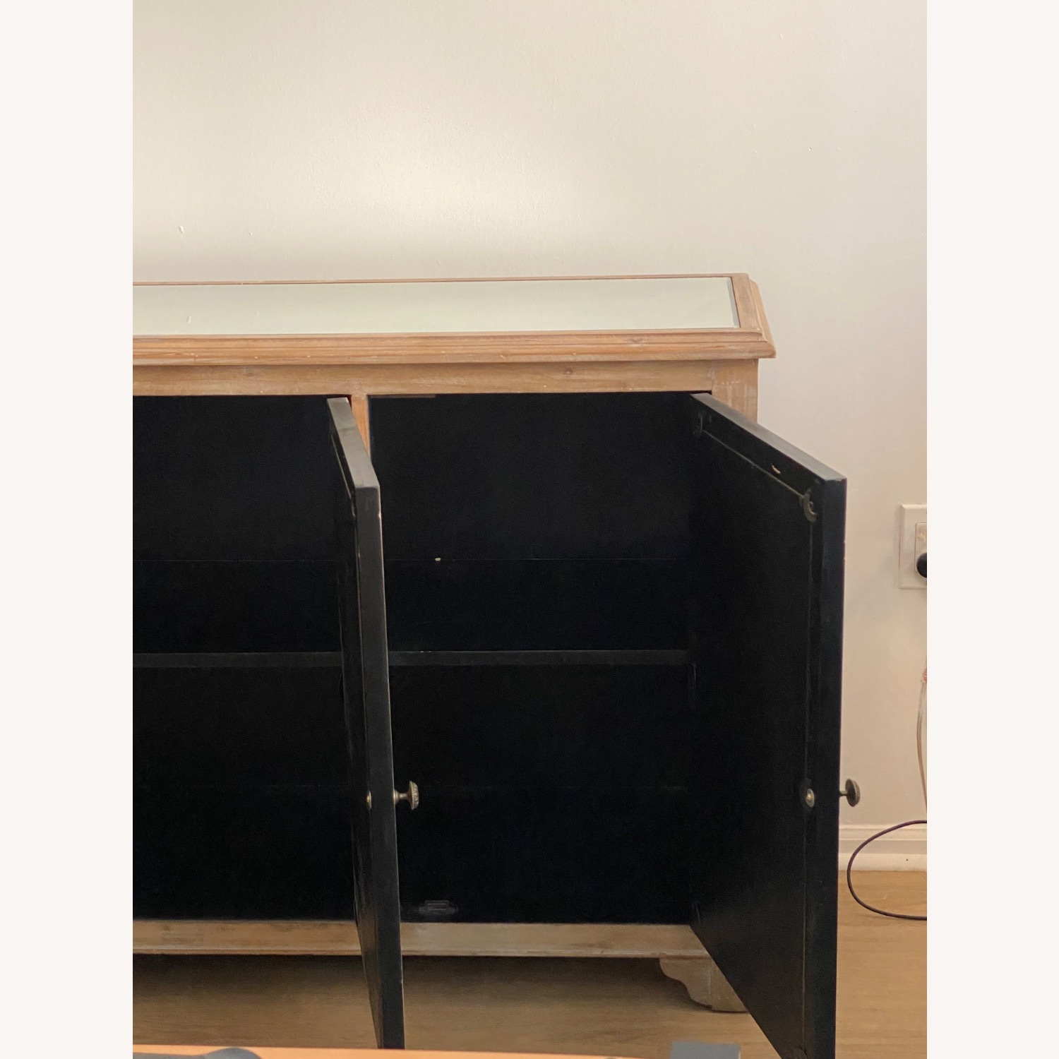 Wood Mirrored Credenza Cabinet - image-6