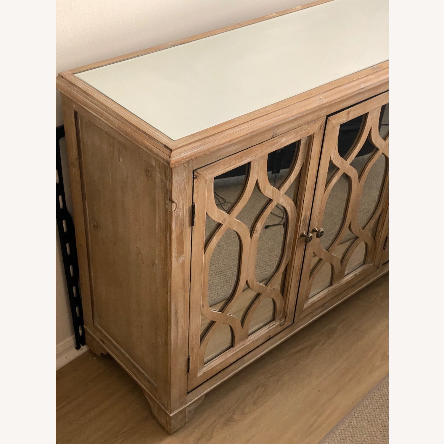 Wood Mirrored Credenza Cabinet - image-12
