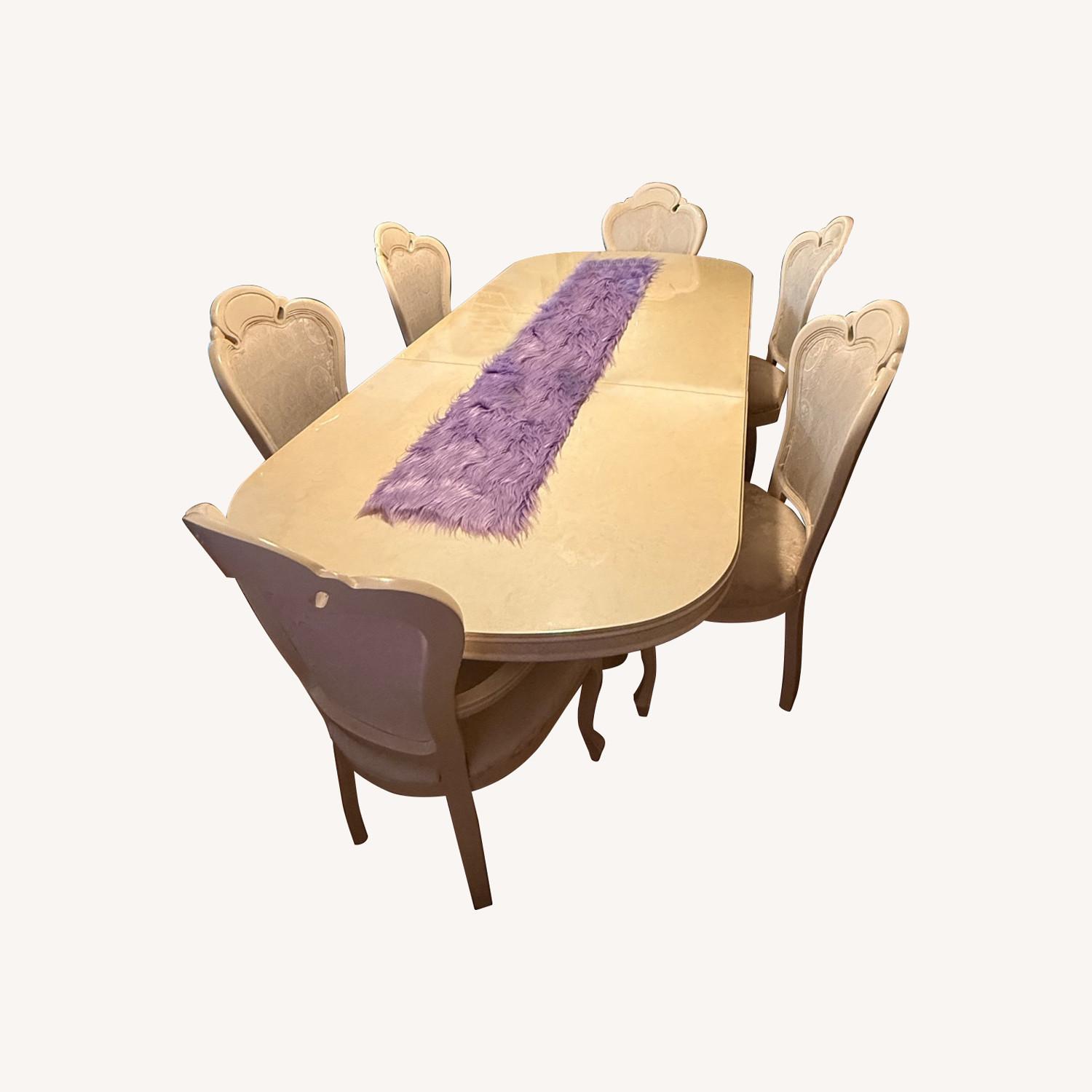 Extendable White Dining Room Table - image-0