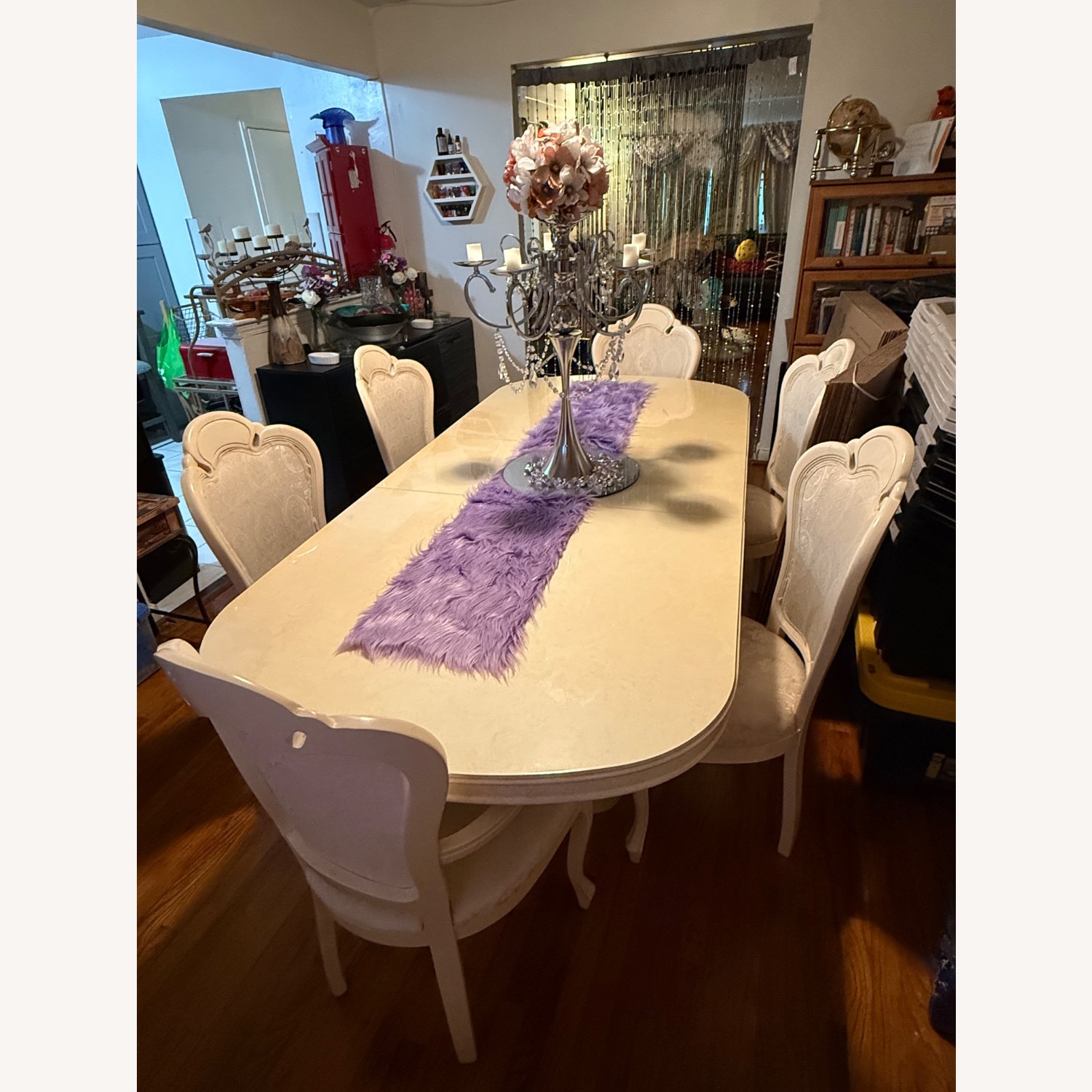 Extendable White Dining Room Table - image-7