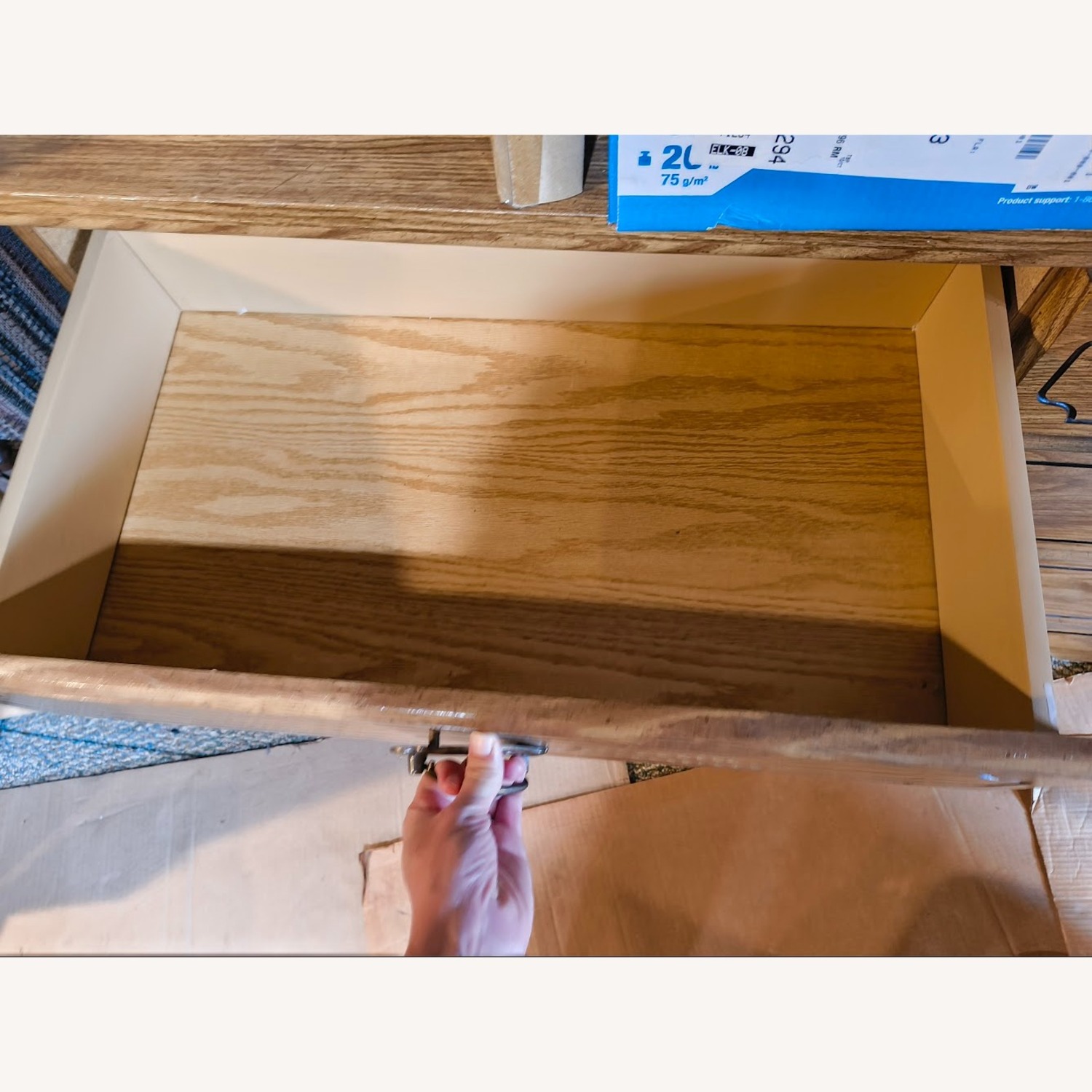 Vintage 6-Drawer Chest, Brass & Fern - image-3