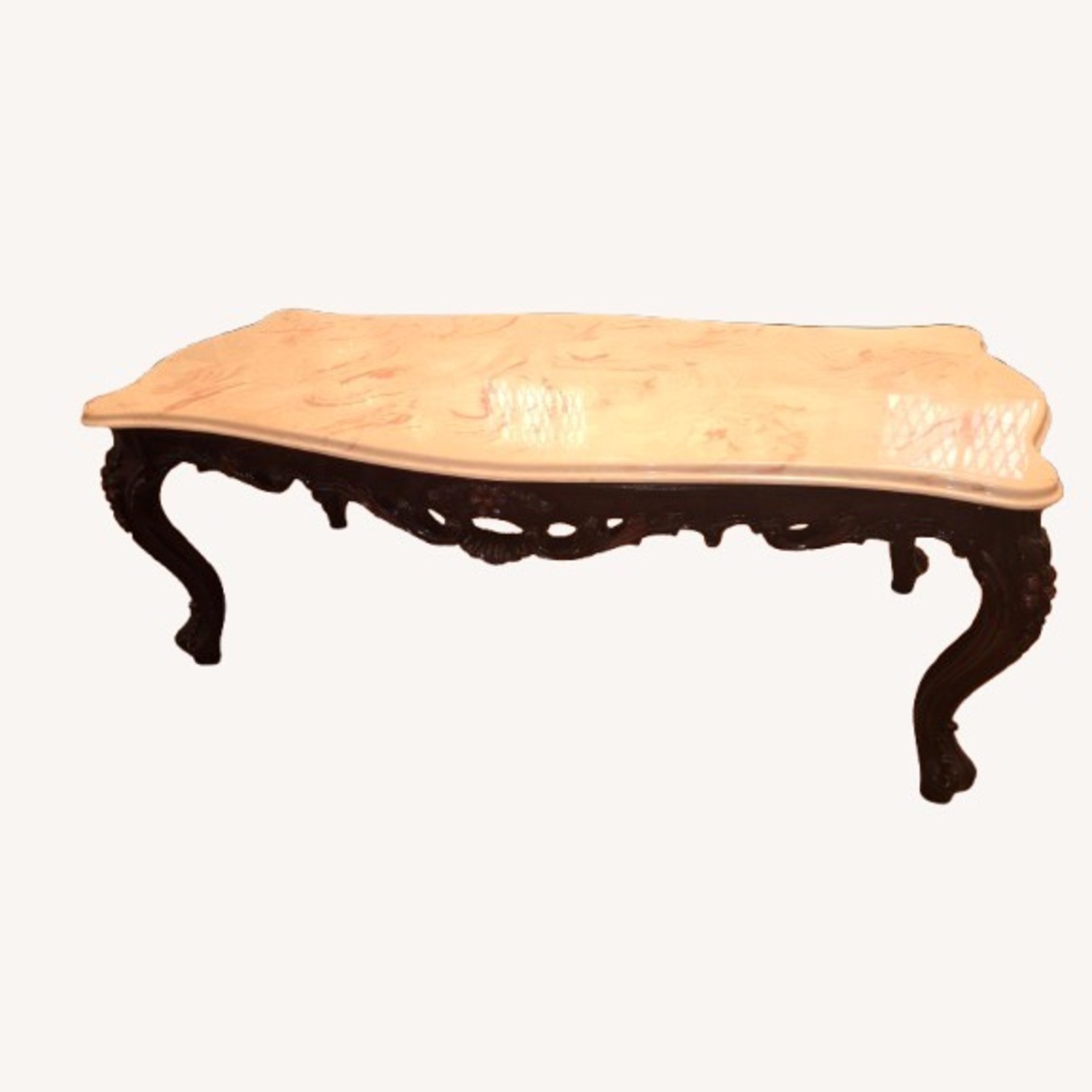 Vintage Louis XV Marble-Top Coffee Table - image-1