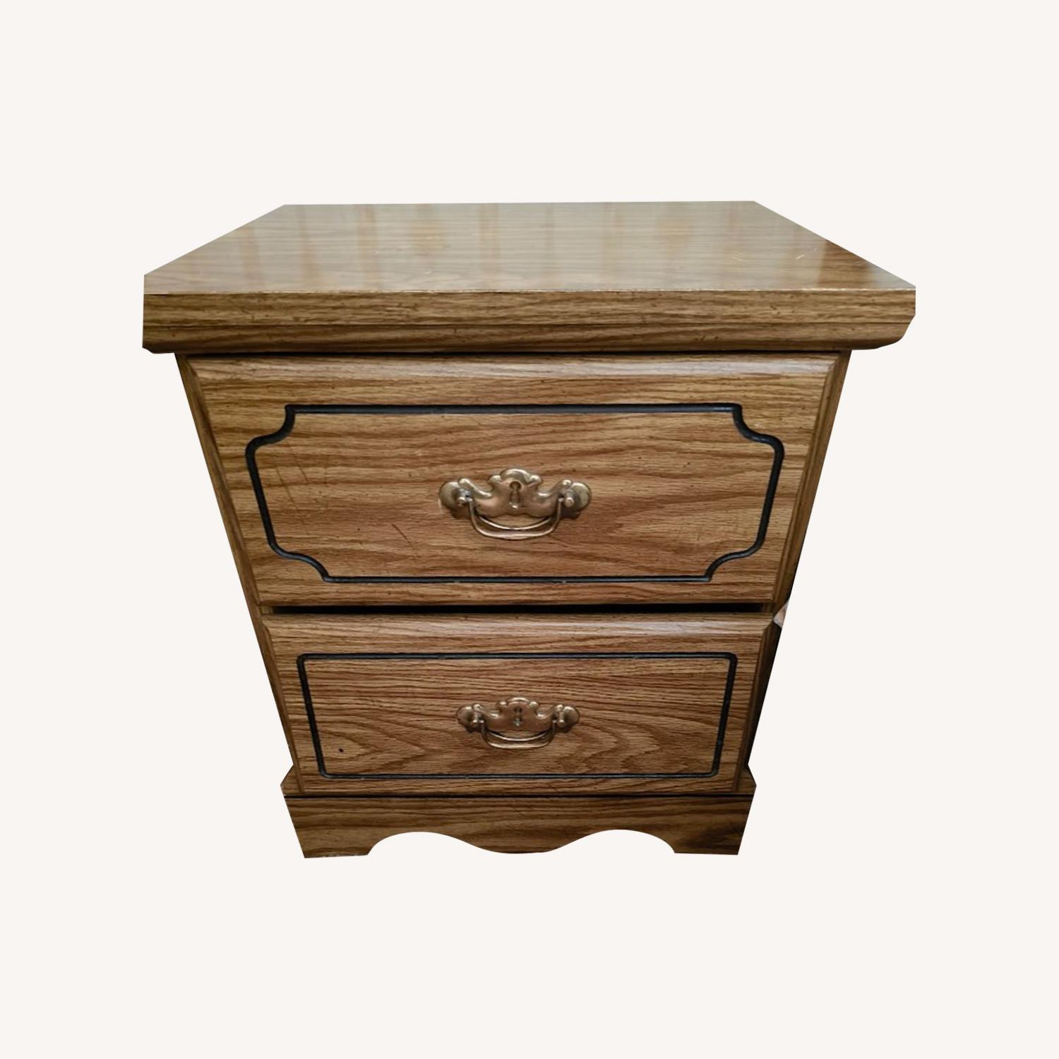 Vintage Nightstand - Brass & Fern - image-0