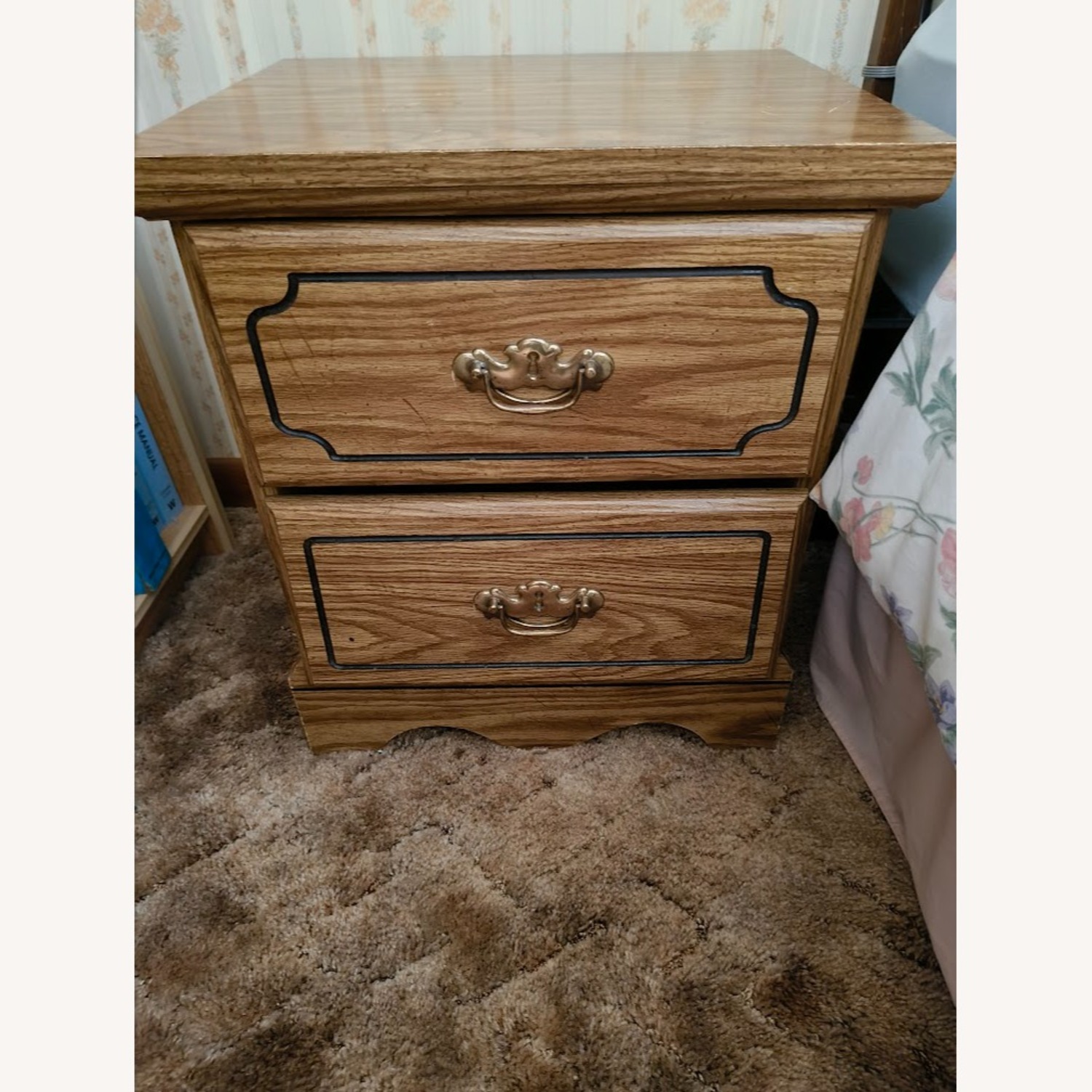Vintage Nightstand - Brass & Fern - image-1