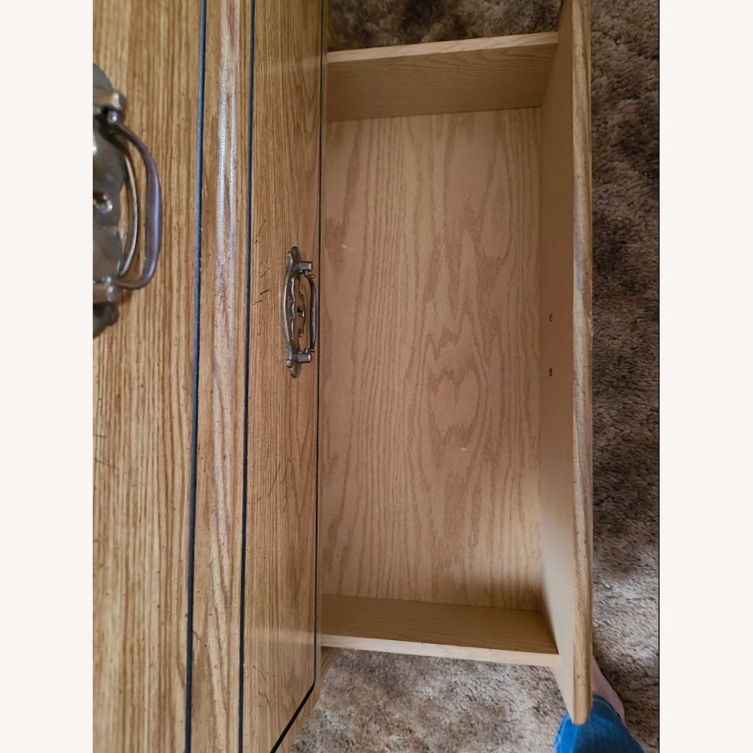 Vintage Tall 4-Drawer Chest, Brass & Fern - image-3