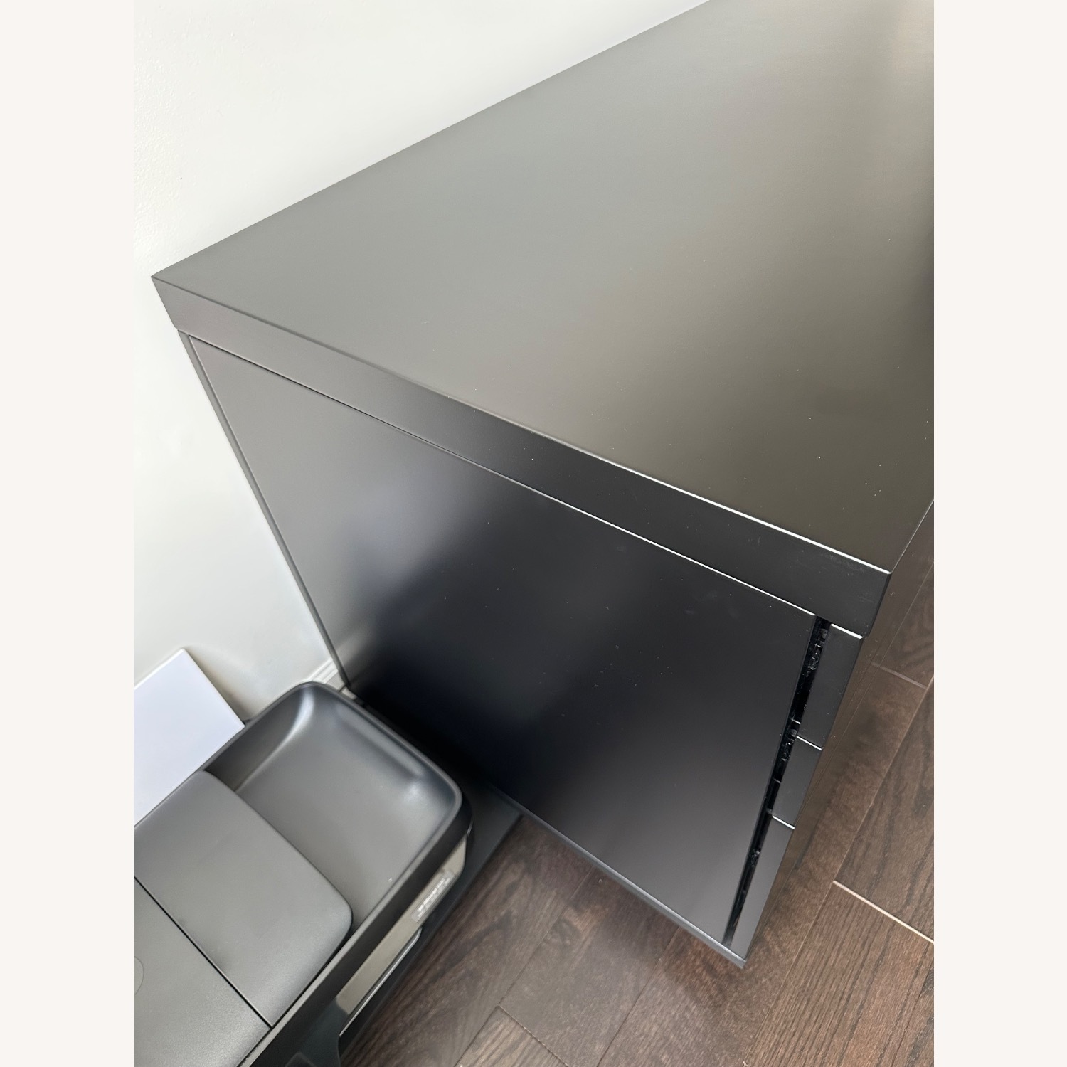 CB2 Stairway 3-Drawer Black Wood Desk With Shelves - image-4