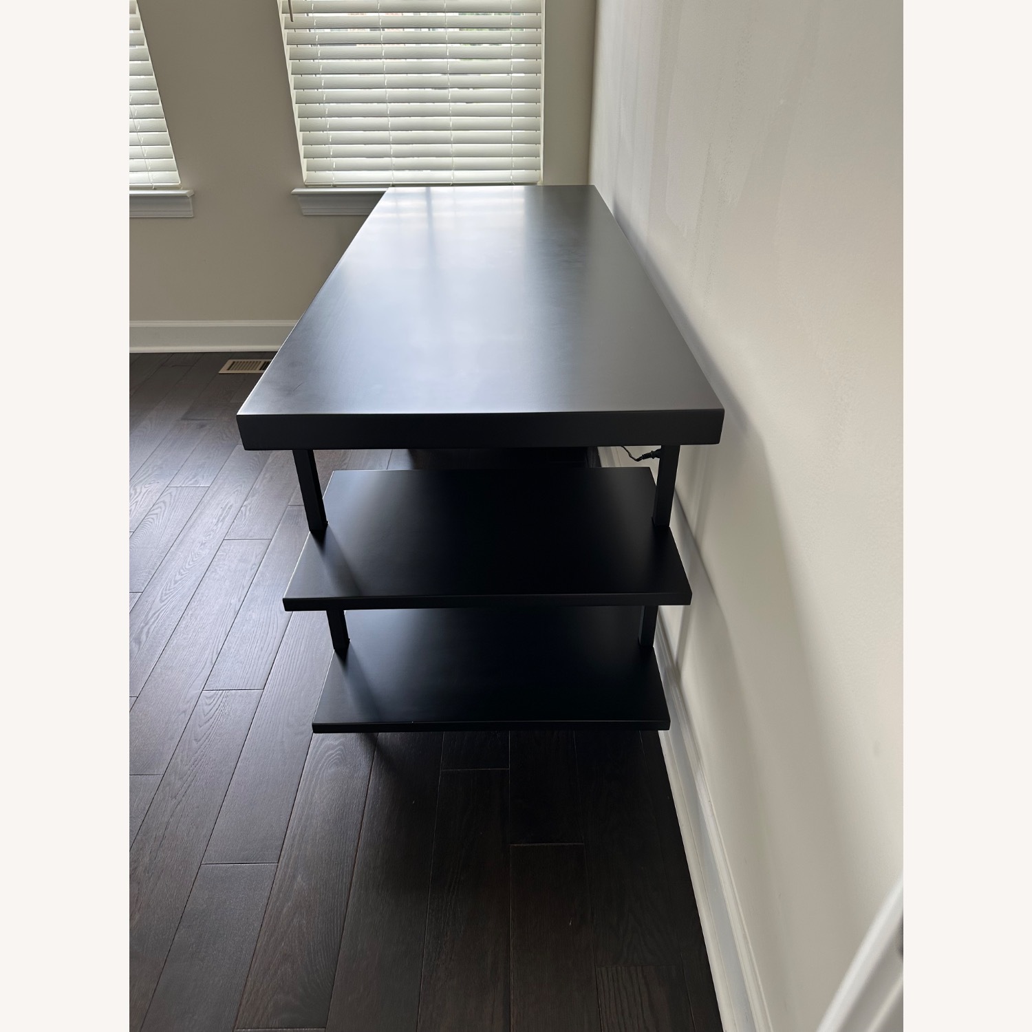 CB2 Stairway 3-Drawer Black Wood Desk With Shelves - image-6
